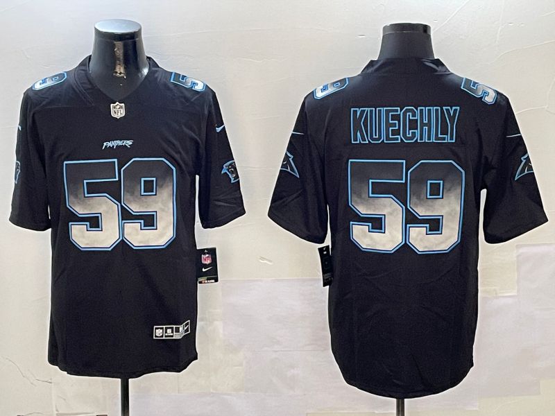 Men Carolina Panthers #59 Kuechly Black Nike Smoke Fashion 2024 Limited NFL Jersey style 2->oakland raiders->NFL Jersey